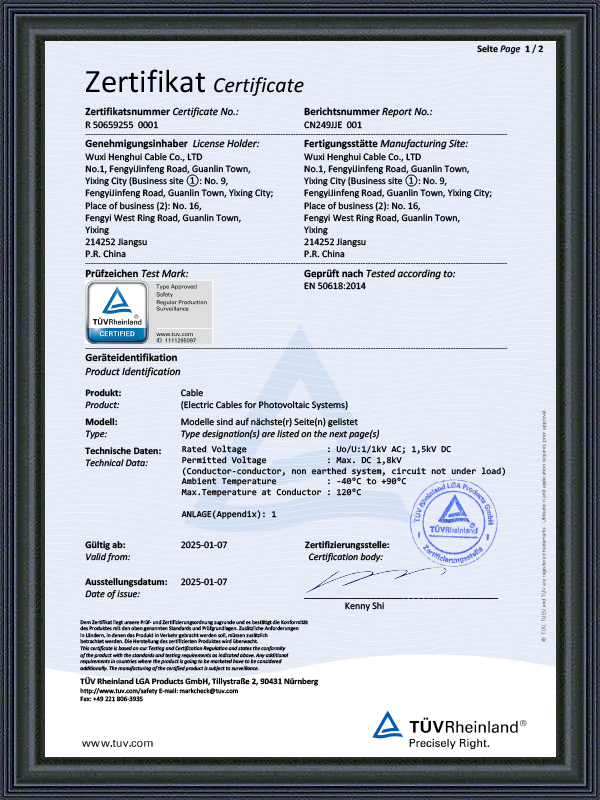 Certificat Fotovoltaic - Standard EN